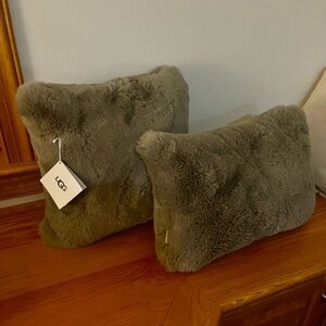 UGG Gray Faux Fur Pillows